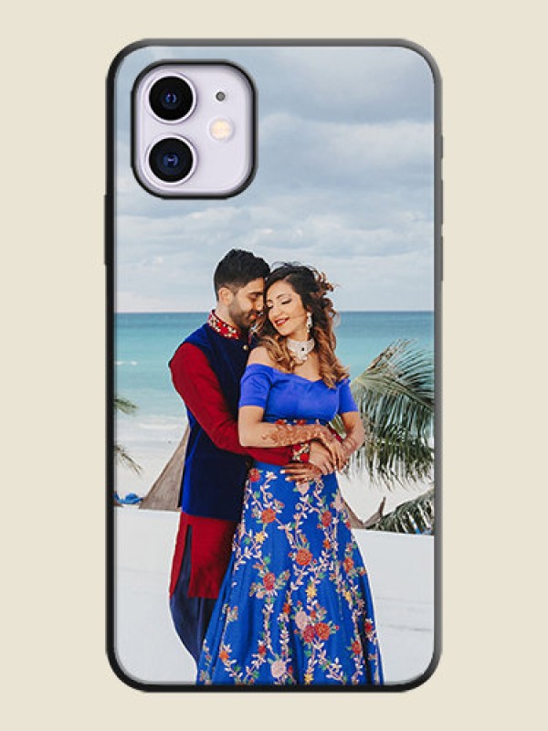 Custom Full Single Pic Upload On Space Black Personalized Soft Matte Phone Covers -Apple Iphone 11