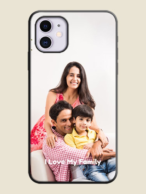 Custom Full Single Pic Upload With Text On Space Black Personalized Soft Matte Phone Covers -Apple Iphone 11