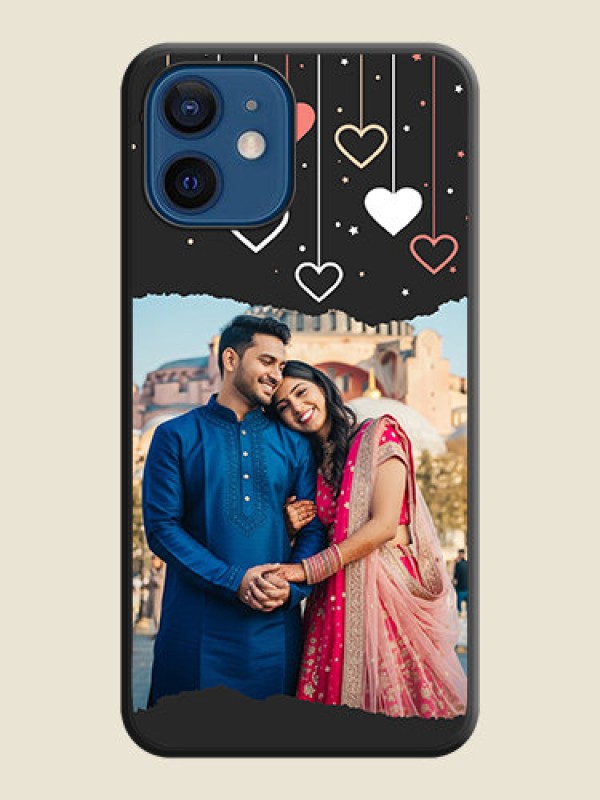Custom Love Hangings with Splash Wave Picture on Space Black Custom Soft Matte Phone Back Cover - iPhone 12 Mini