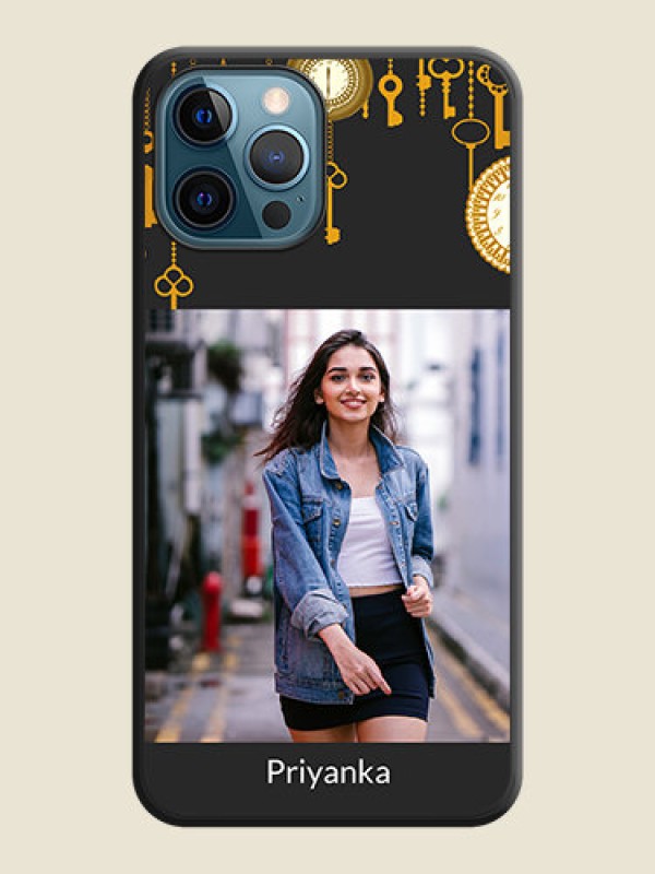 Custom Decorative Design with Text on Space Black Custom Soft Matte Back Cover - iPhone 12 Pro Max