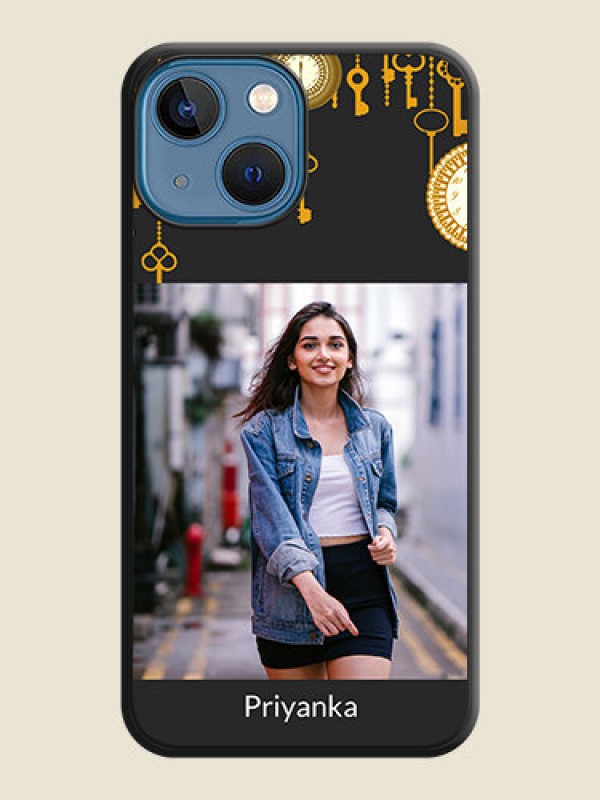 Custom Decorative Design with Text on Space Black Custom Soft Matte Back Cover - iPhone 13 Mini