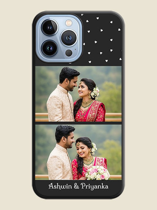 Custom Miniature Love Symbols with Name on Space Black Custom Soft Matte Back Cover - iPhone 13 Pro Max