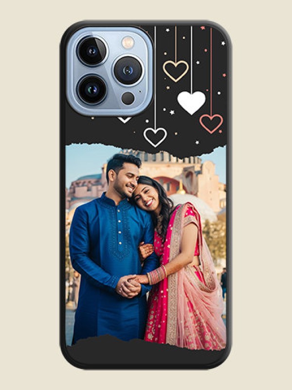 Custom Love Hangings with Splash Wave Picture on Space Black Custom Soft Matte Phone Back Cover - iPhone 13 Pro Max