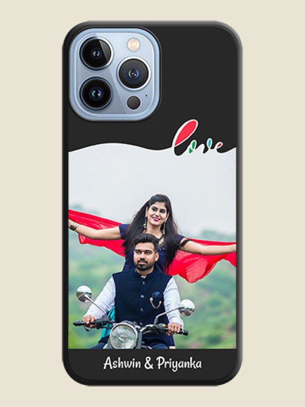 Custom Fall in Love Pattern with Picture on Photo on Space Black Soft Matte Mobile Case - iPhone 13 Pro Max