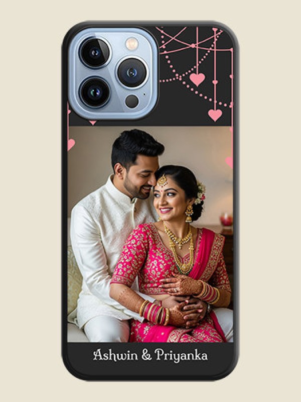 Custom Pink Love Hangings with Text on Space Black Custom Soft Matte Back Cover - iPhone 13 Pro Max