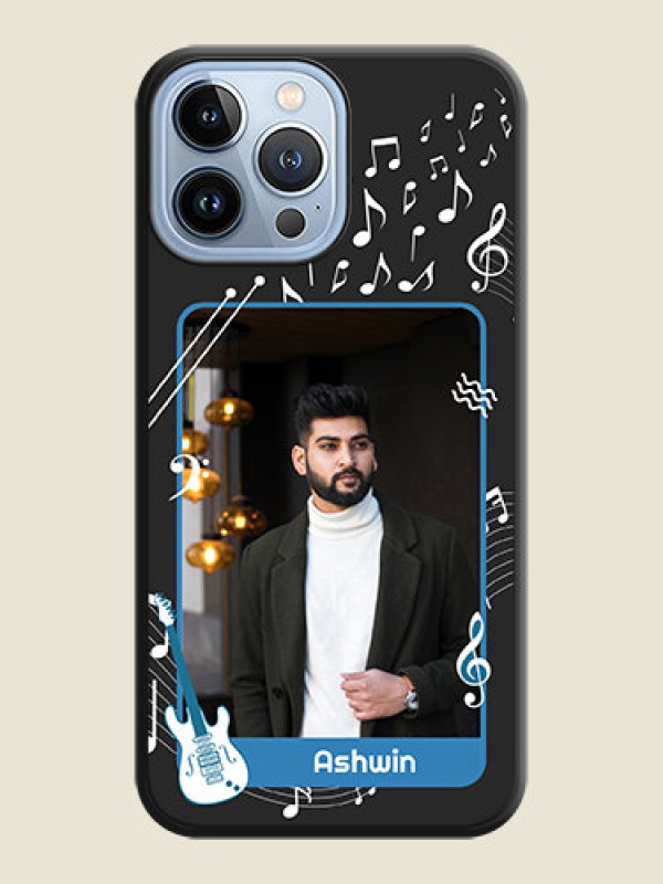 Custom Musical Theme Design with Text on Photo on Space Black Soft Matte Mobile Case - iPhone 13 Pro Max