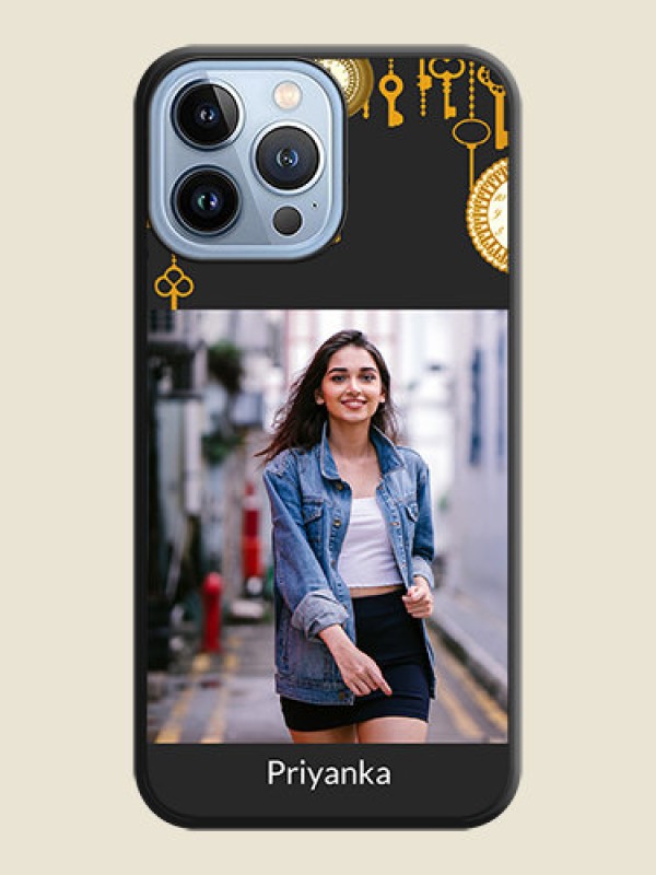 Custom Decorative Design with Text on Space Black Custom Soft Matte Back Cover - iPhone 13 Pro Max