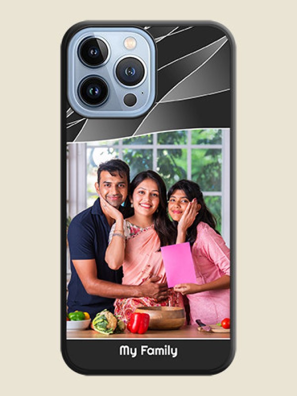 Custom Mixed Wave Lines on Photo on Space Black Soft Matte Mobile Cover - iPhone 13 Pro Max