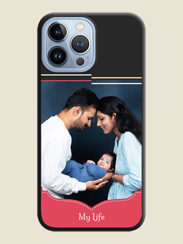 Custom Classic Plain Design with Name on Photo on Space Black Soft Matte Phone Cover - iPhone 13 Pro Max