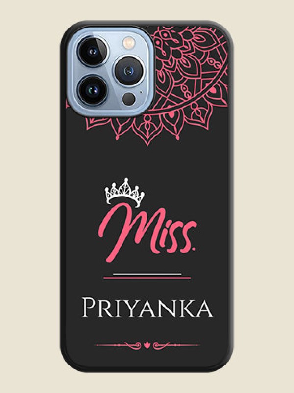 Custom Mrs Name with Floral Design on Space Black Personalized Soft Matte Phone Covers - iPhone 13 Pro Max