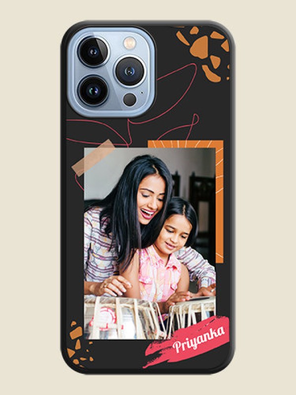 Custom Orange Photo Frame on Space Black Custom Soft Matte Phone Back Cover - iPhone 13 Pro Max