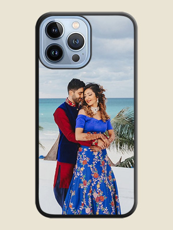 Custom Full Single Pic Upload On Space Black Personalized Soft Matte Phone Covers -Apple Iphone 13 Pro Max
