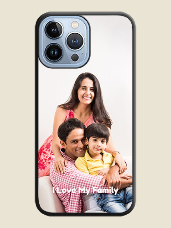 Custom Full Single Pic Upload With Text On Space Black Personalized Soft Matte Phone Covers -Apple Iphone 13 Pro Max