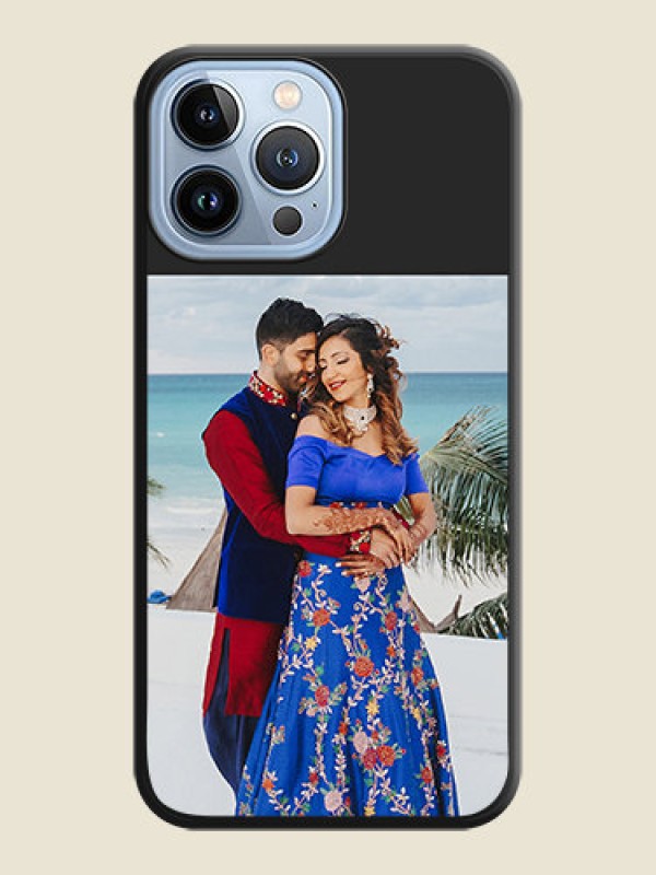 Custom Image Upload With Space Black Color On Custom Soft Matte Mobile Back Cover - iPhone 13 Pro Max