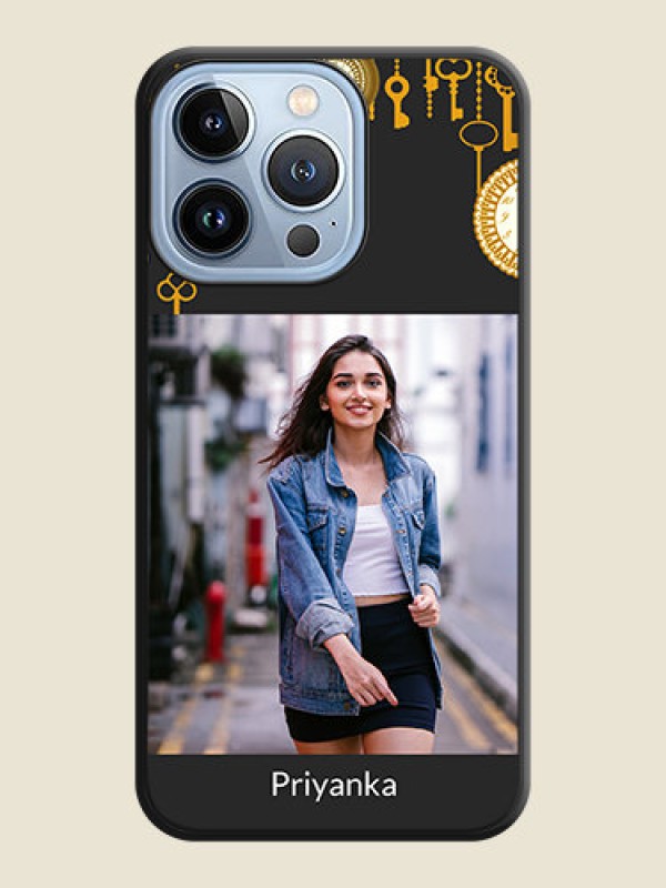 Custom Decorative Design with Text on Space Black Custom Soft Matte Back Cover - iPhone 13 Pro
