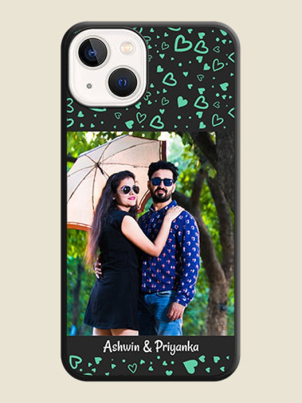 Custom Sea Green Indefinite Love Pattern on Photo on Space Black Soft Matte Mobile Cover - iPhone 13