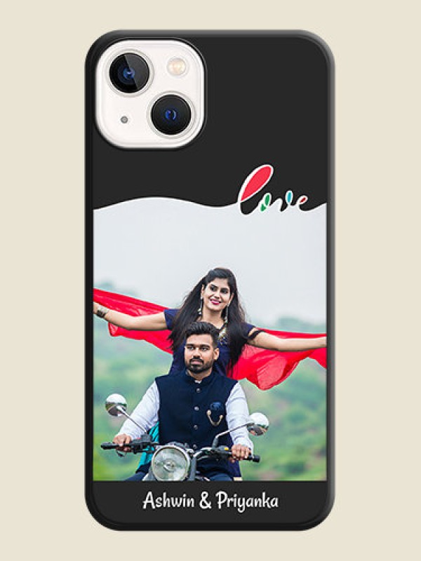 Custom Fall in Love Pattern with Picture on Photo on Space Black Soft Matte Mobile Case - iPhone 13