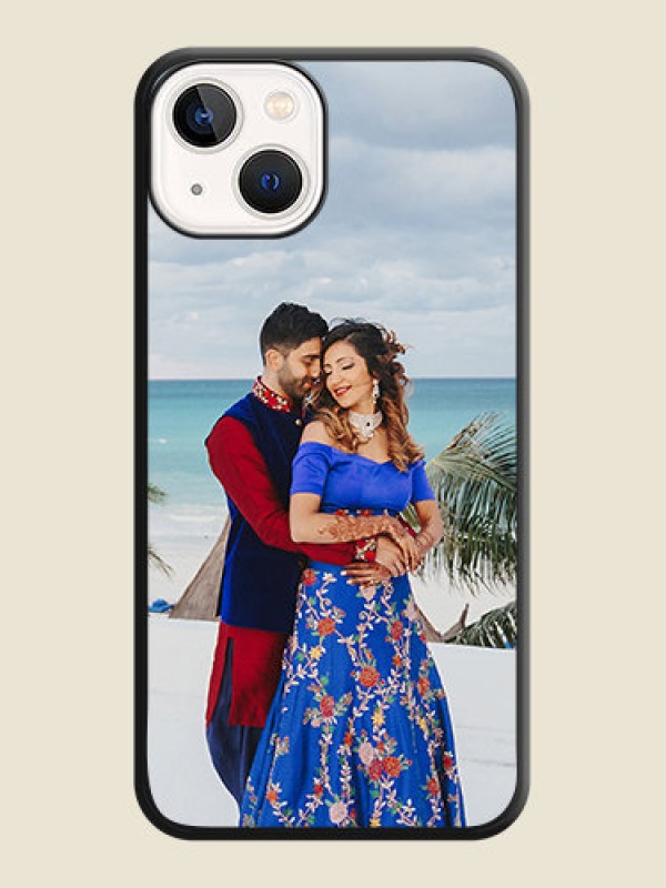 Custom Full Single Pic Upload On Space Black Personalized Soft Matte Phone Covers -Apple Iphone 13