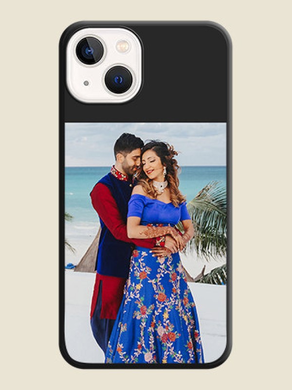 Custom Image Upload With Space Black Color On Custom Soft Matte Mobile Back Cover - iPhone 13