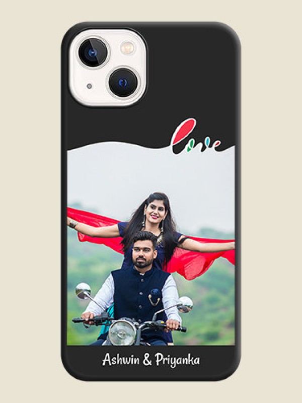 Custom Fall in Love Pattern with Picture on Photo on Space Black Soft Matte Mobile Case - iPhone 14 Plus
