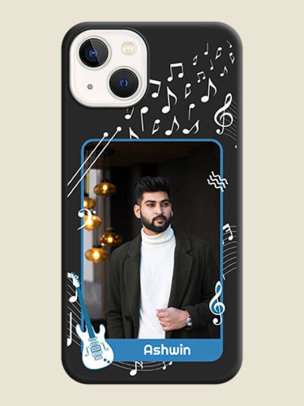 Custom Musical Theme Design with Text on Photo on Space Black Soft Matte Mobile Case - iPhone 14 Plus
