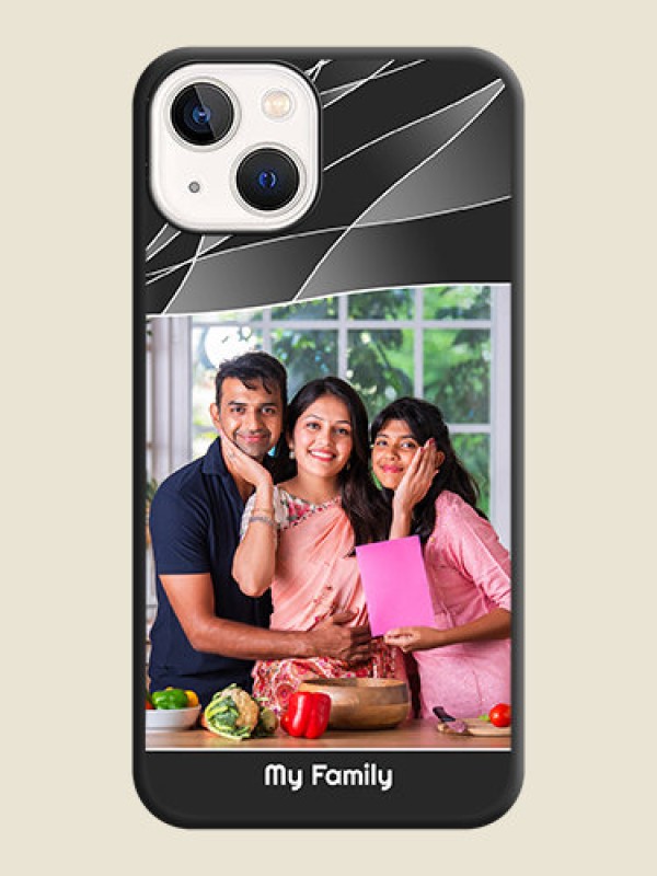 Custom Mixed Wave Lines on Photo on Space Black Soft Matte Mobile Cover - iPhone 14 Plus