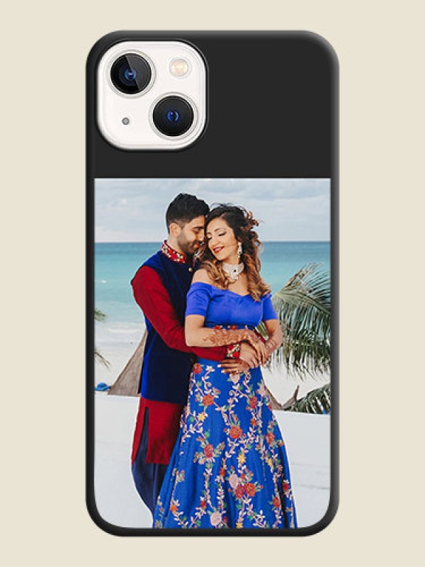 Custom Image Upload With Space Black Color On Custom Soft Matte Mobile Back Cover - iPhone 14 Plus