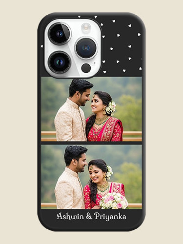 Custom Miniature Love Symbols with Name on Space Black Custom Soft Matte Back Cover - iPhone 14 Pro Max