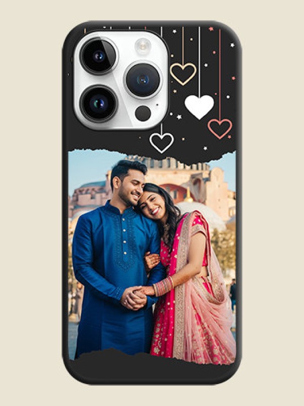 Custom Love Hangings with Splash Wave Picture on Space Black Custom Soft Matte Phone Back Cover - iPhone 14 Pro Max