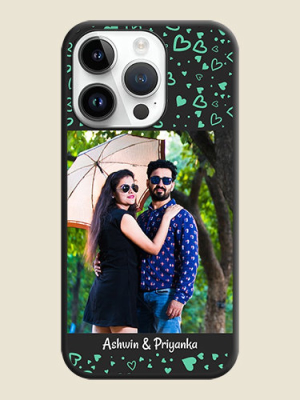 Custom Sea Green Indefinite Love Pattern on Photo on Space Black Soft Matte Mobile Cover - iPhone 14 Pro Max