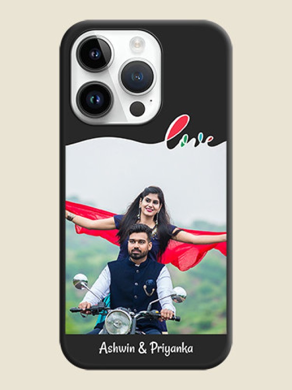 Custom Fall in Love Pattern with Picture on Photo on Space Black Soft Matte Mobile Case - iPhone 14 Pro Max