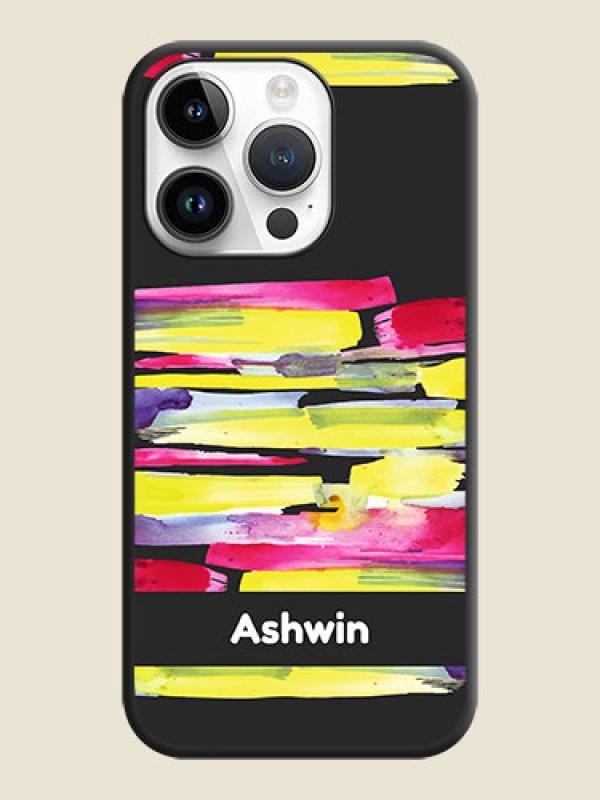 Custom Brush Coloured on Space Black Personalized Soft Matte Phone Covers - iPhone 14 Pro Max