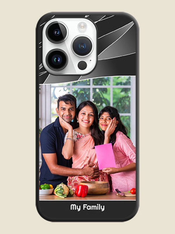 Custom Mixed Wave Lines on Photo on Space Black Soft Matte Mobile Cover - iPhone 14 Pro Max