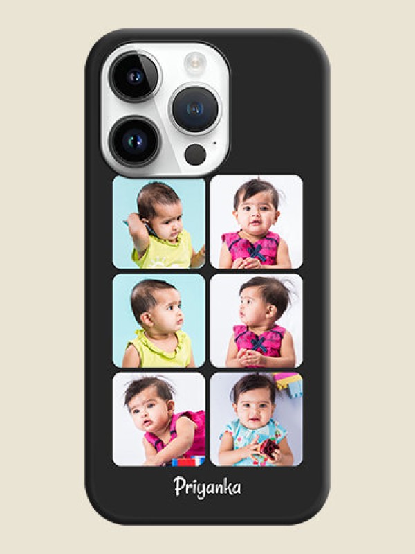 Custom Floral Art with 6 Image Holder on Photo on Space Black Soft Matte Mobile Case - iPhone 14 Pro Max