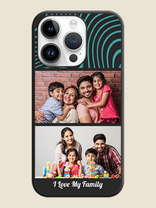 Custom Wave Pattern with 2 Image Holder on Space Black Personalized Soft Matte Phone Covers - iPhone 14 Pro Max