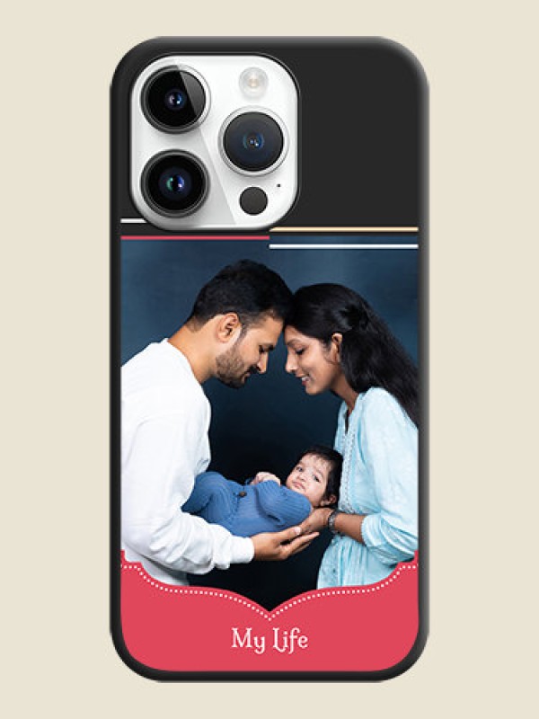 Custom Classic Plain Design with Name on Photo on Space Black Soft Matte Phone Cover - iPhone 14 Pro Max