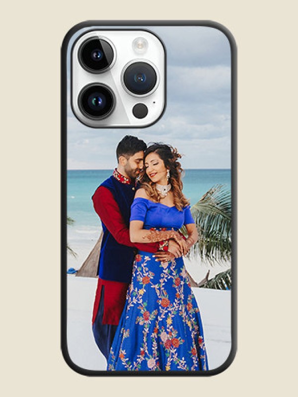 Custom Full Single Pic Upload On Space Black Personalized Soft Matte Phone Covers -Apple Iphone 14 Pro Max