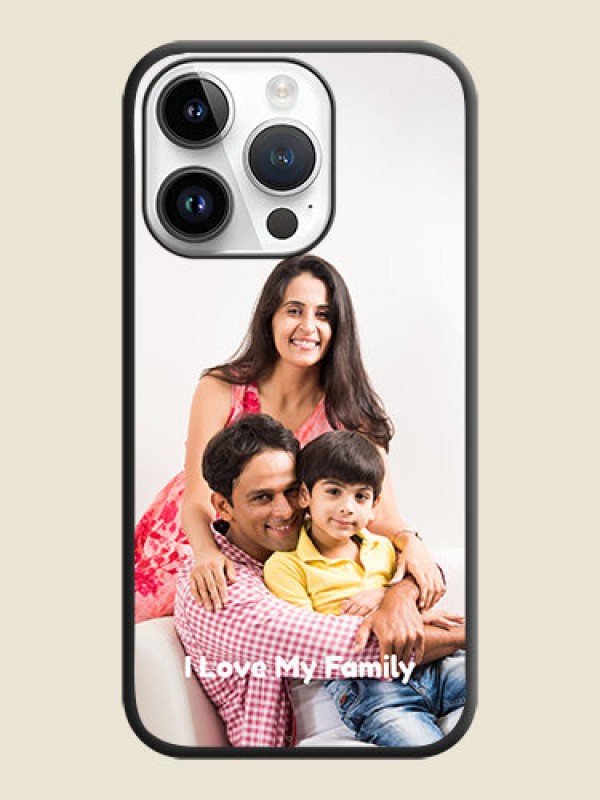 Custom Full Single Pic Upload With Text On Space Black Personalized Soft Matte Phone Covers -Apple Iphone 14 Pro Max