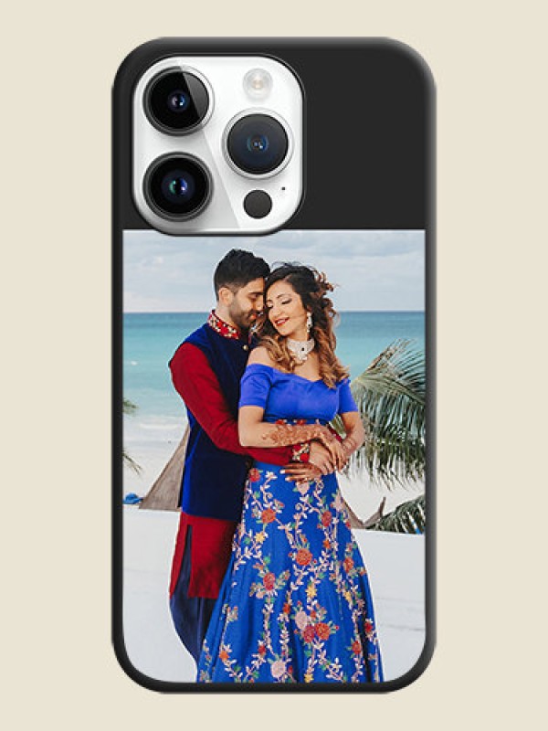 Custom Image Upload With Space Black Color On Custom Soft Matte Mobile Back Cover - iPhone 14 Pro Max