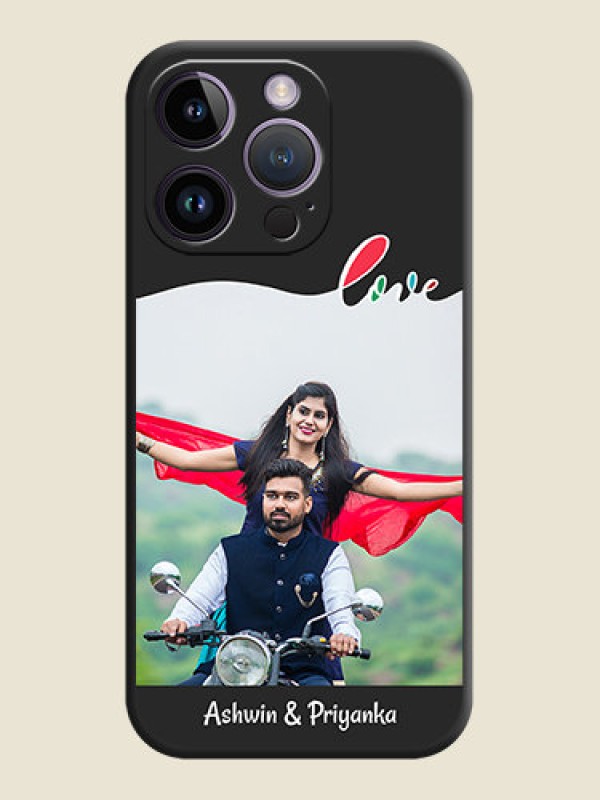 Custom Fall in Love Pattern with Picture on Photo on Space Black Soft Matte Mobile Case - iPhone 14 Pro
