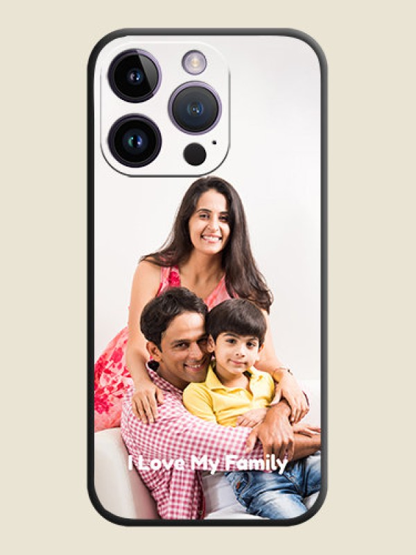 Custom Full Single Pic Upload With Text On Space Black Personalized Soft Matte Phone Covers -Apple Iphone 14 Pro