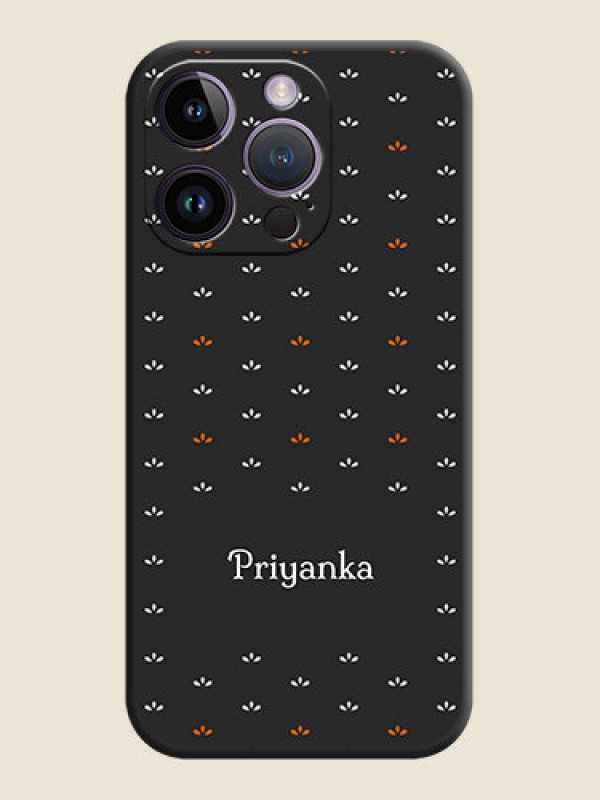 Custom Simple Pattern With Custom Text On Space Black Personalized Soft Matte Phone Covers -Apple Iphone 14 Pro