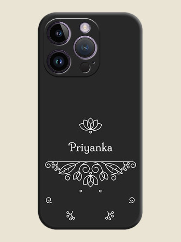 Custom Lotus Garden Custom Text On Space Black Personalized Soft Matte Phone Covers -Apple Iphone 14 Pro