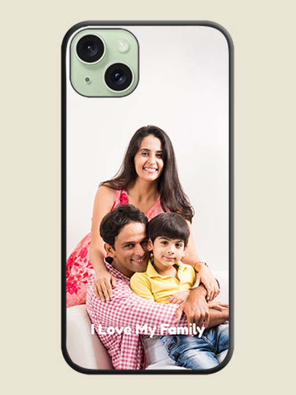 Custom Full Single Pic Upload With Text On Space Black Personalized Soft Matte Phone Covers - iPhone 15 Plus