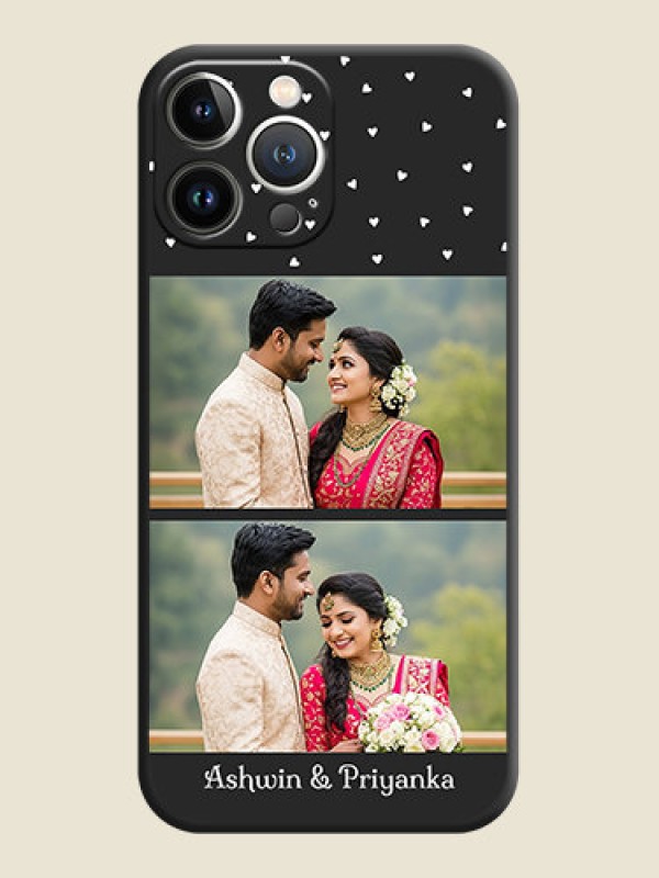 Custom Miniature Love Symbols with Name on Space Black Custom Soft Matte Back Cover - iPhone 15 Pro Max