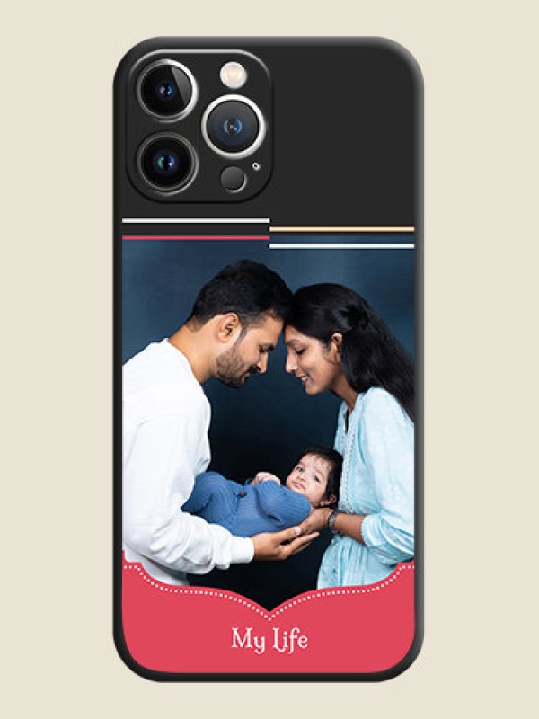 Custom Classic Plain Design with Name - Photo on Space Black Soft Matte Phone Cover - iPhone 15 Pro Max