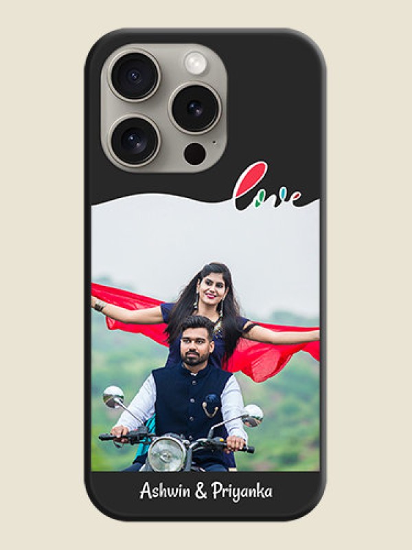 Custom Fall in Love Pattern with Picture - Photo on Space Black Soft Matte Mobile Case - iPhone 15 Pro