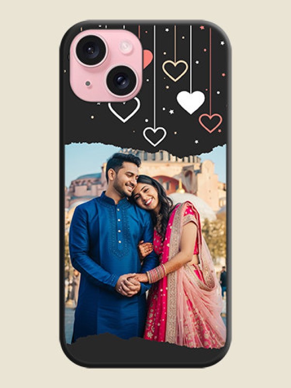 Custom Love Hangings with Splash Wave Picture on Space Black Custom Soft Matte Phone Back Cover - iPhone 15