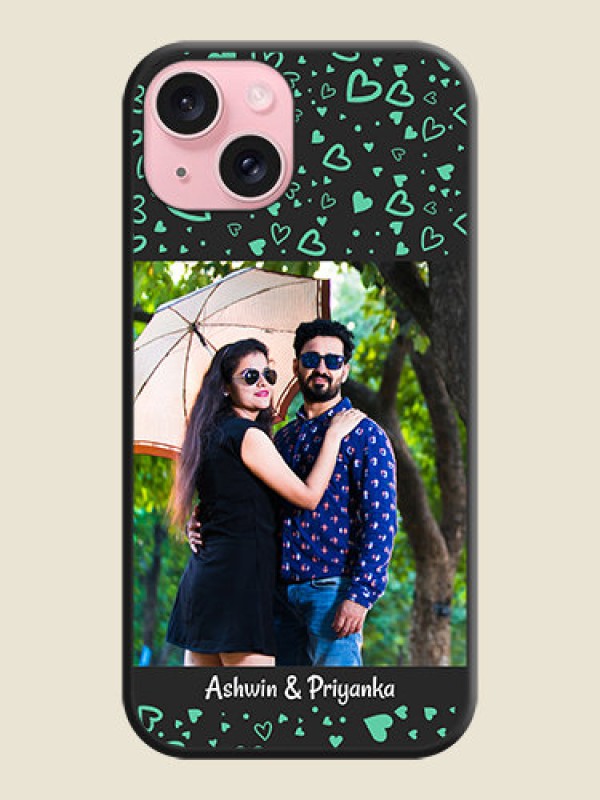 Custom Sea Green Indefinite Love Pattern - Photo on Space Black Soft Matte Mobile Cover - iPhone 15