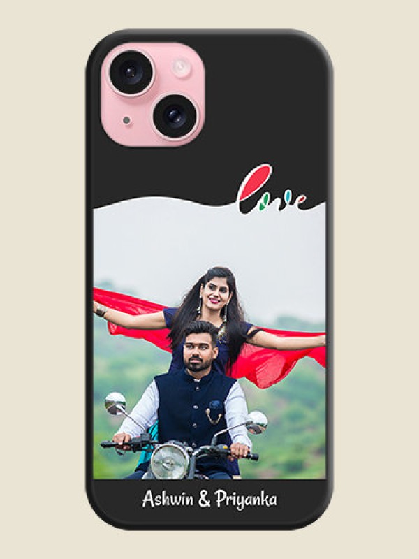 Custom Fall in Love Pattern with Picture - Photo on Space Black Soft Matte Mobile Case - iPhone 15